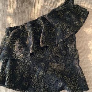 Nanette lepore black one shoulder lace top